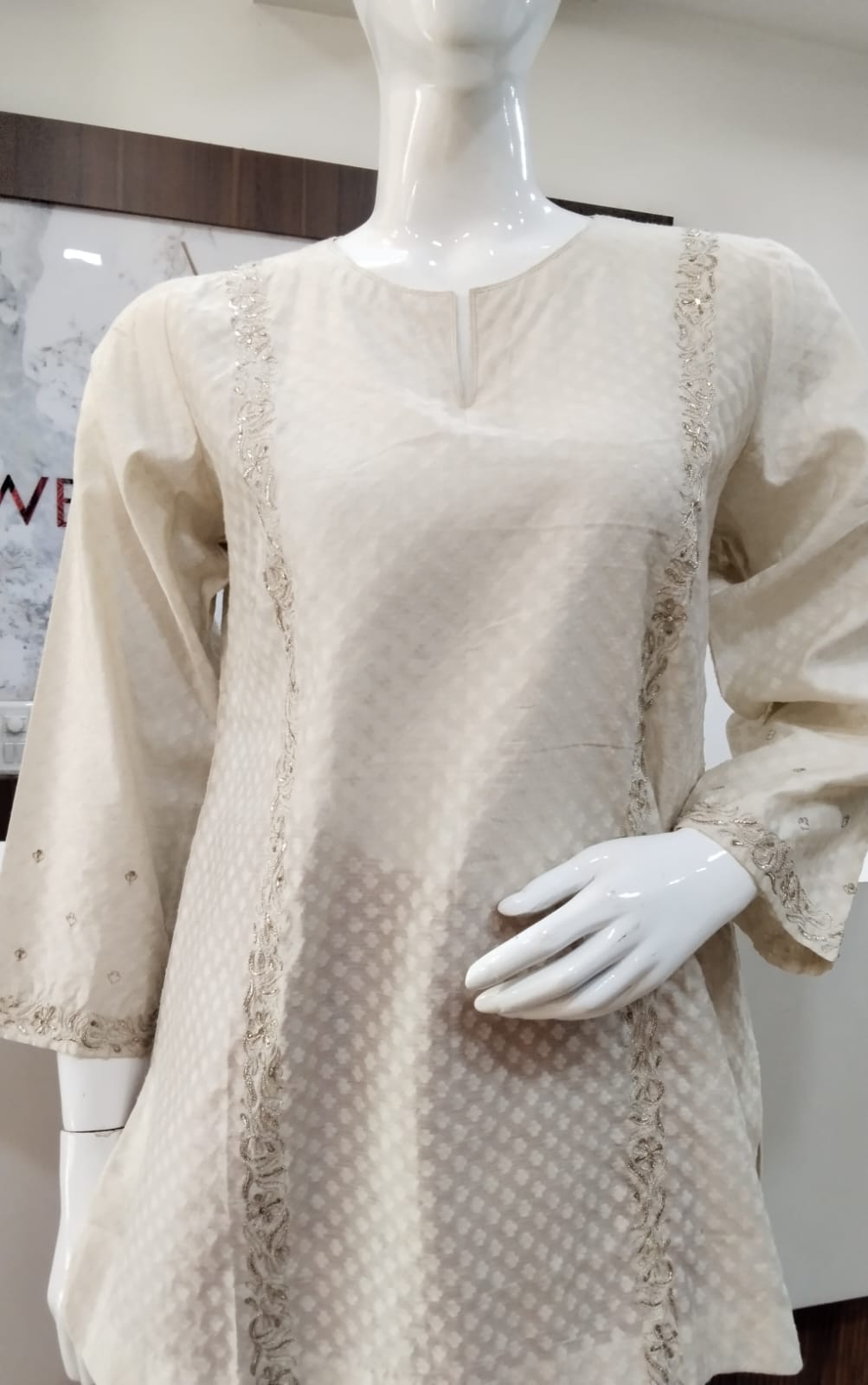 Cotton Cutwork hand embroidered tunic