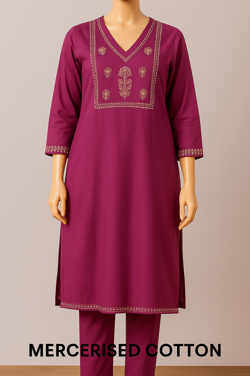 Mercerised Cotton Tanchoi Embroidery Set