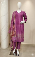 Hand-Embroidered Mull Chanderi with a Blooming Floral Dupatta