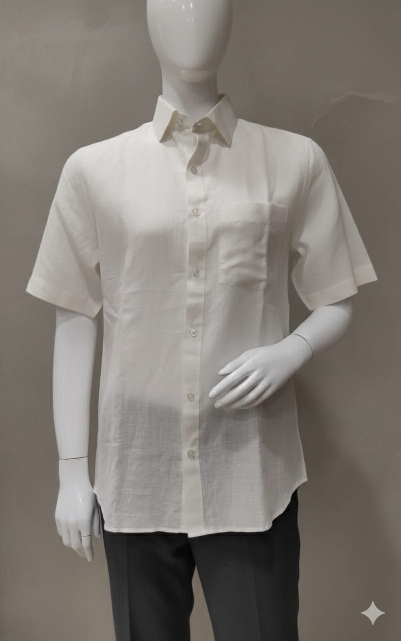 Linen Cotton Men's Half Sleeve Shirt