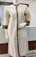 Cutwork straight kurta with front slit