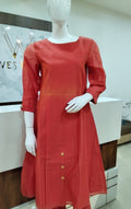 Round neck A line Kurta with front slit and baggy sleeve