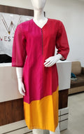Multi Colour SilkChanderi Straight Kurta