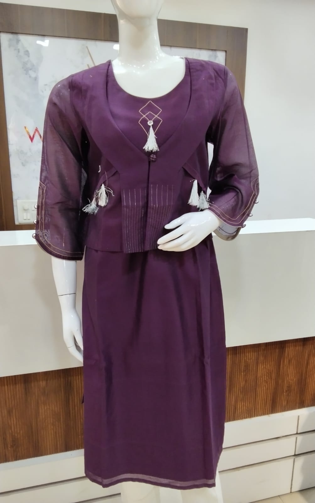 Waist Coat Attached Straight Kurta