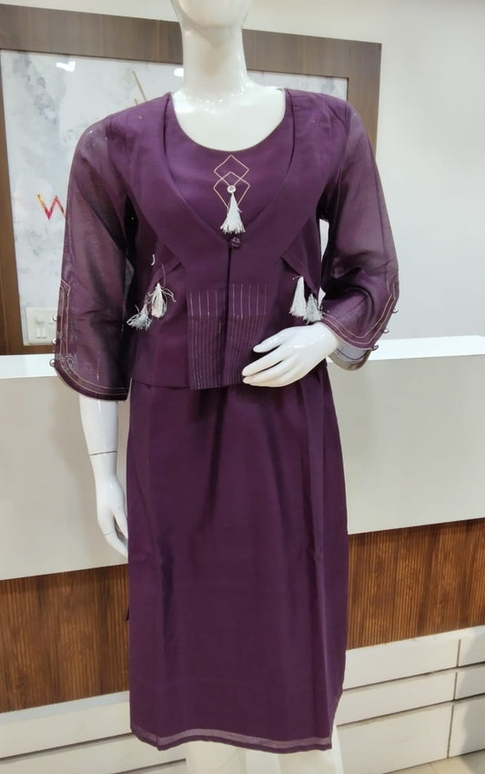 Waist Coat Attached Straight Kurta