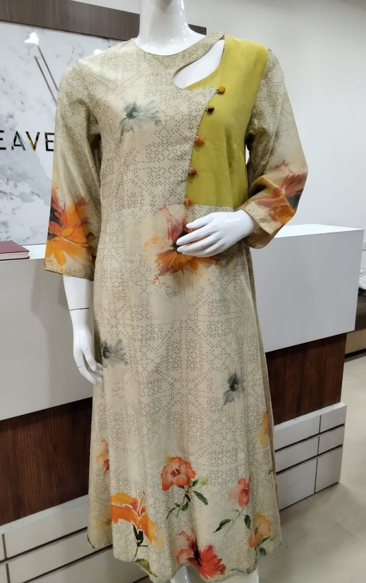 Printed Multi coloured A line Kurta