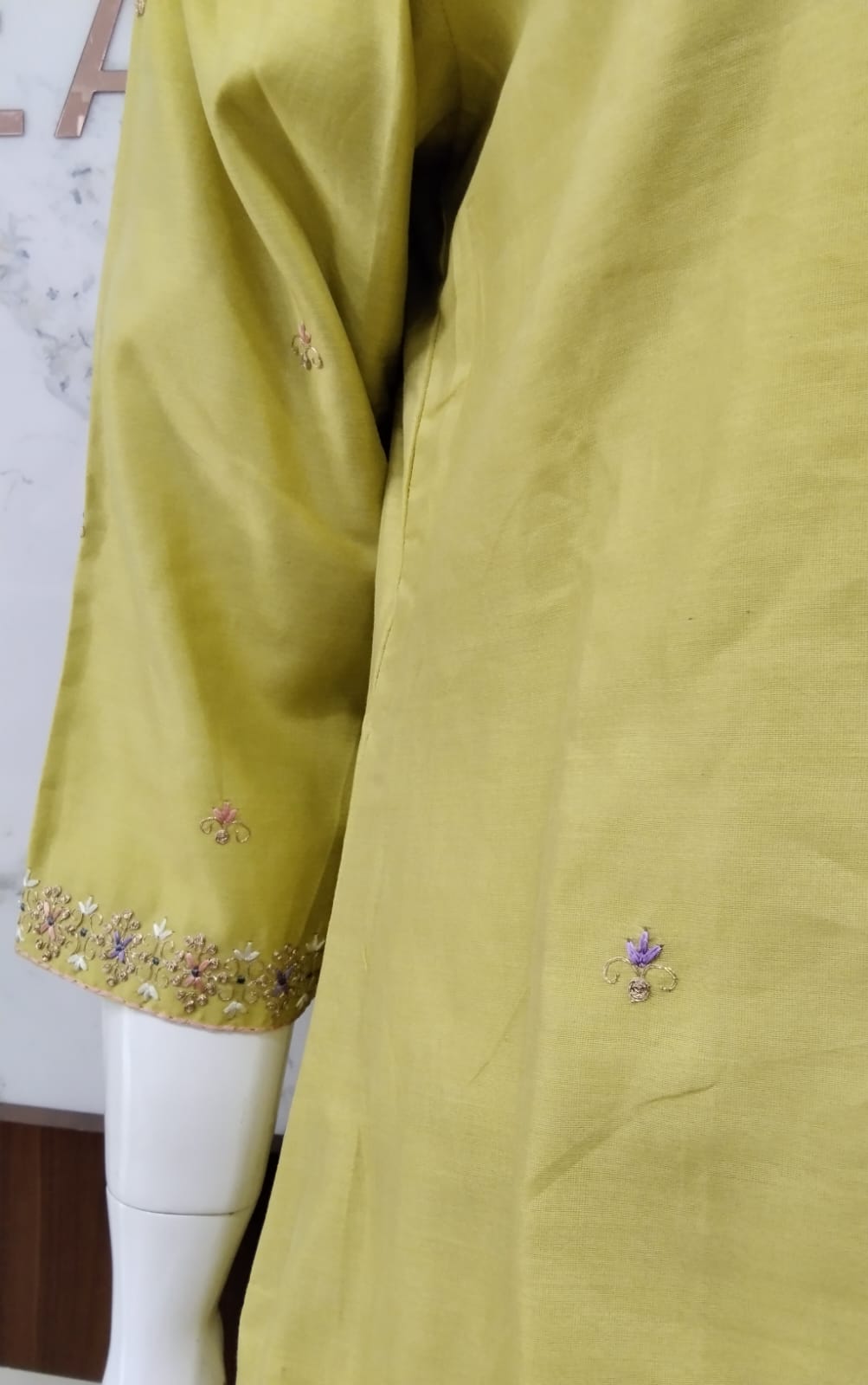 Olive Grace Pure Cotton Silk Suit Set