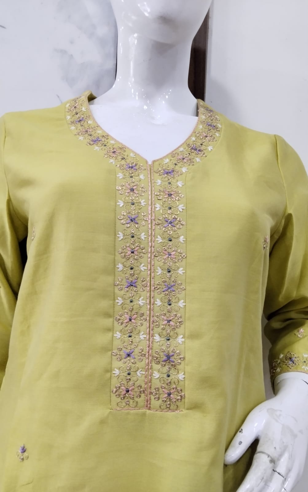 Olive Grace Pure Cotton Silk Suit Set