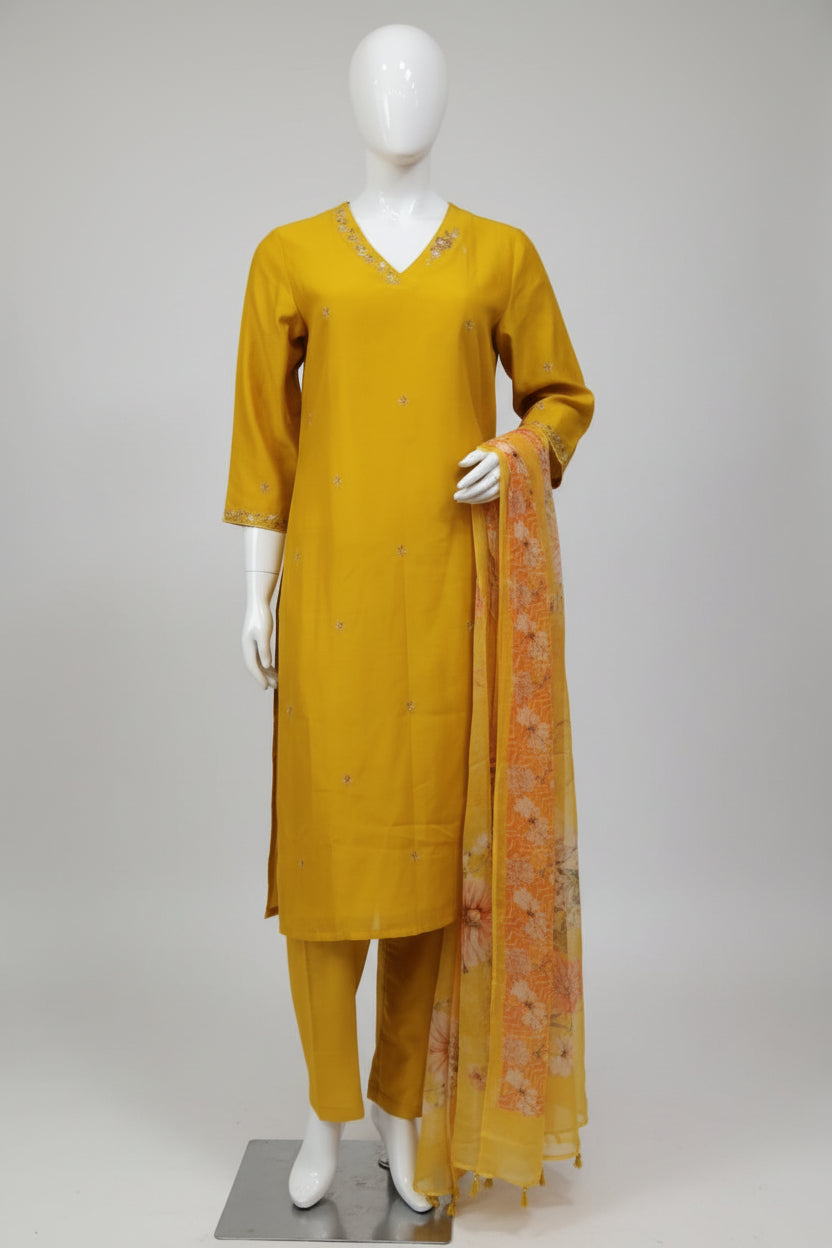 Golden Hour Pure Cotton Silk Suit Set