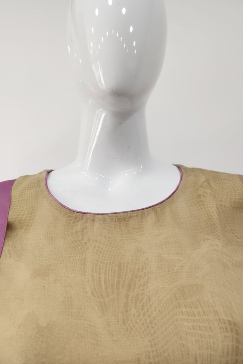 Blush Floral Hand-Highlighted 3-Piece Suit Set – Beige & Mauve