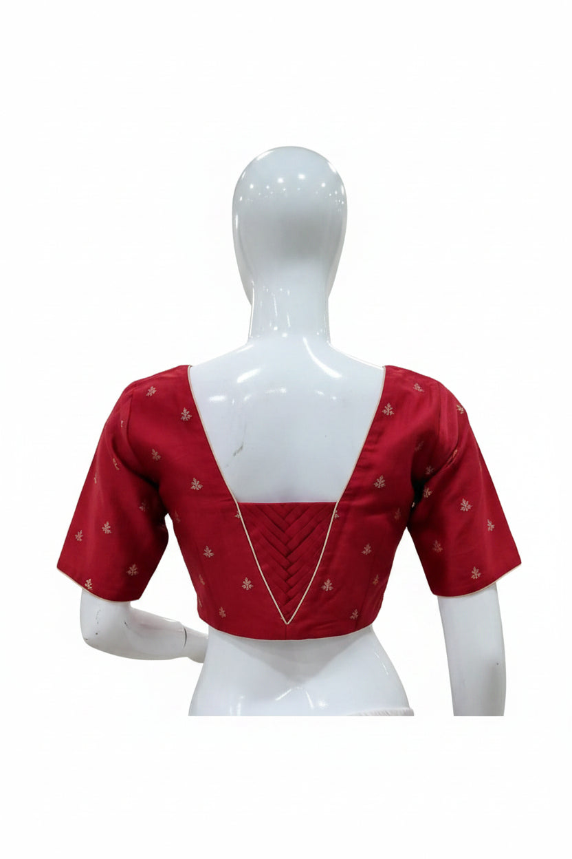 Crimson Radiance Cotton Silk Designer Blouse