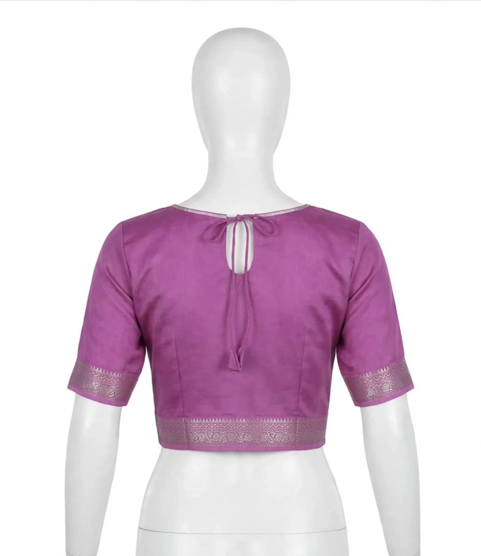 Rani Pink & Ivory Cotton Silk Screen Printed Saree with Matching Blouse Piece