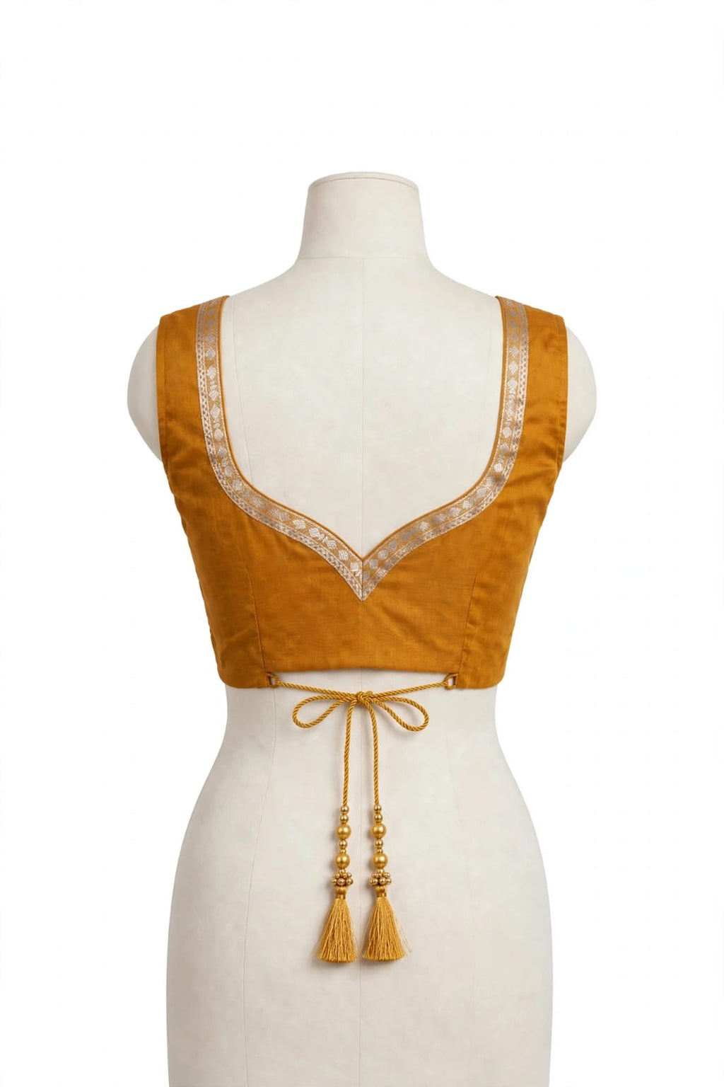 Golden Mustard & Ivory Floral Cotton Silk Screen-Printed Saree with Unstitched Blouse Piece