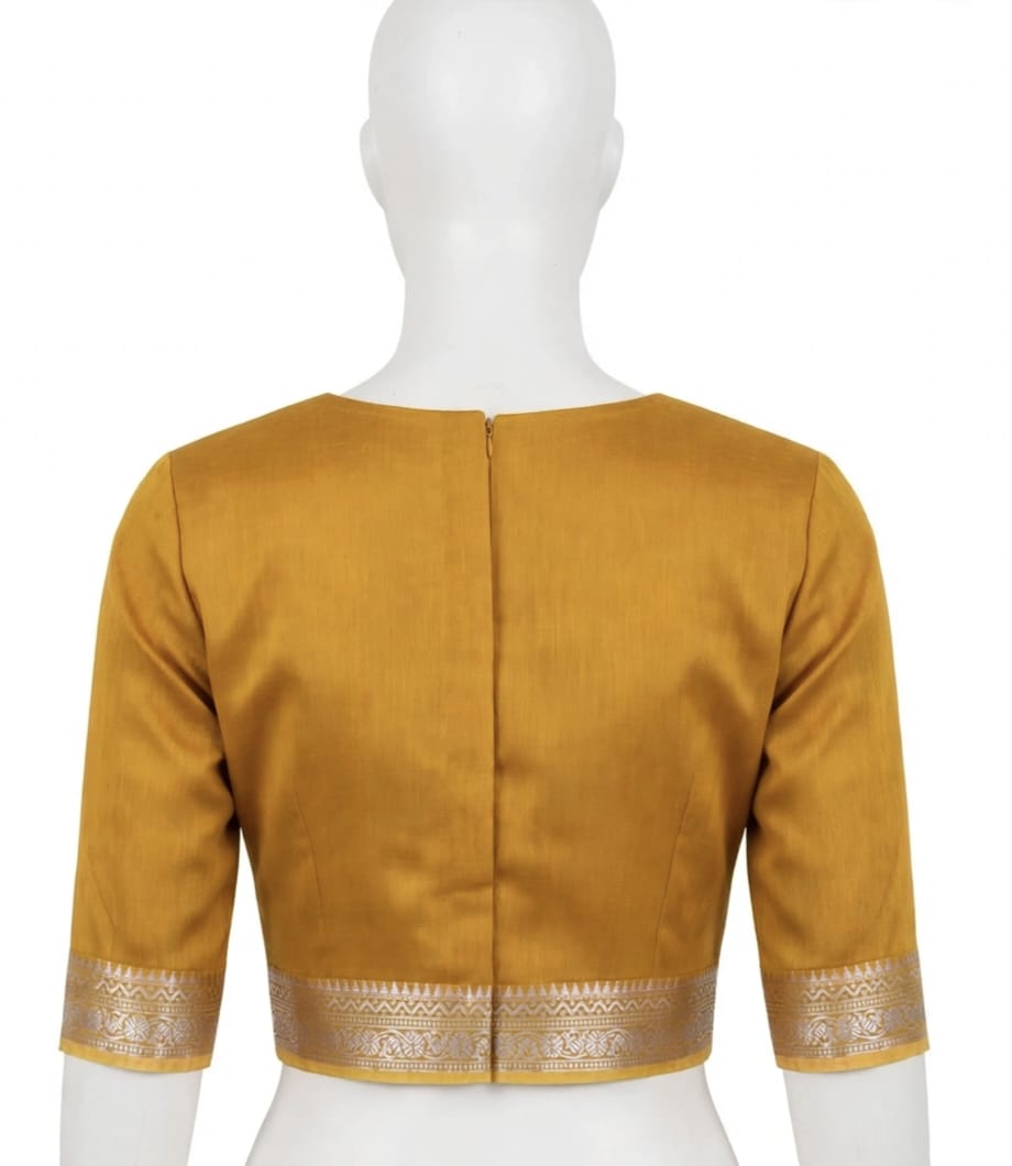 Earthy Mustard Floral Cotton Silk Screen-Printed Saree with Unstitched Blouse Piece