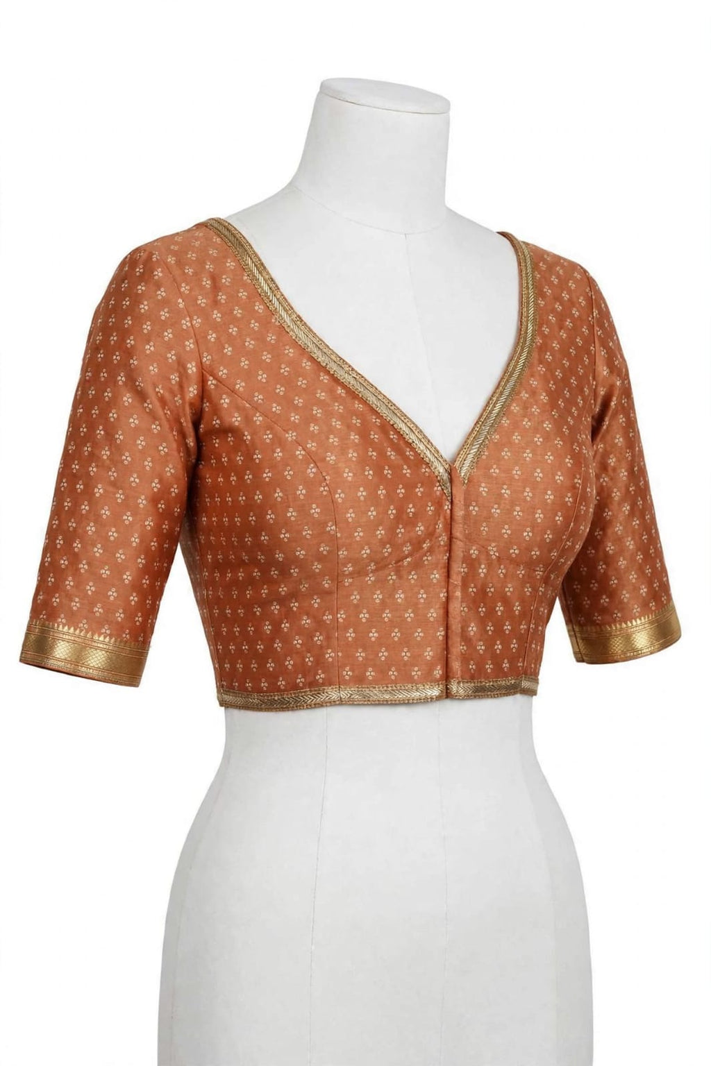 Charcoal Grey and Copper Brown Cotton Silk Tissue Saree with Traditional Motifs