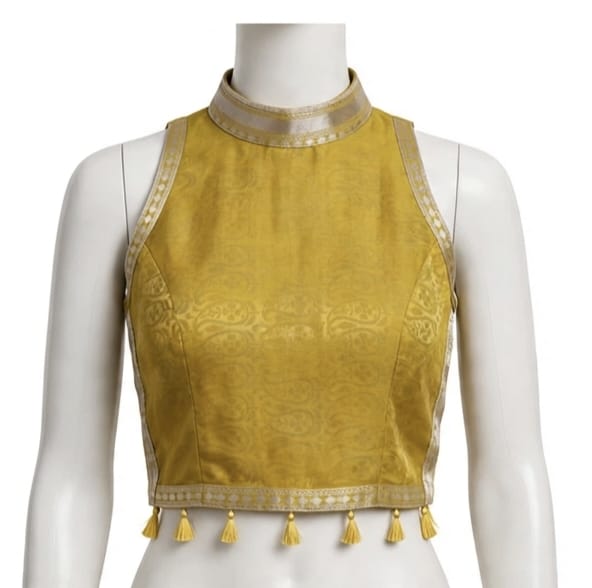 Radiant Mustard and Beige Cotton Silk Screen-Printed Saree with Jacquard Border