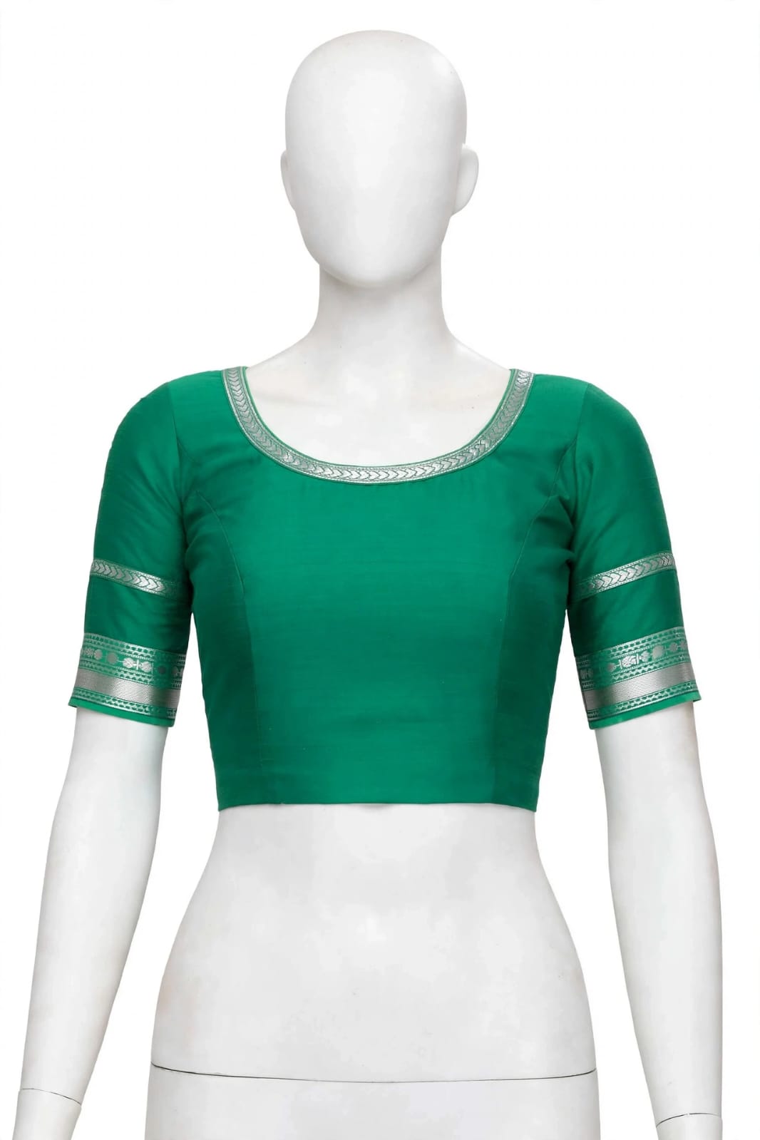 Vibrant Emerald Green and Beige Paisley Cotton Silk Screen-Printed Saree with Jacquard Border