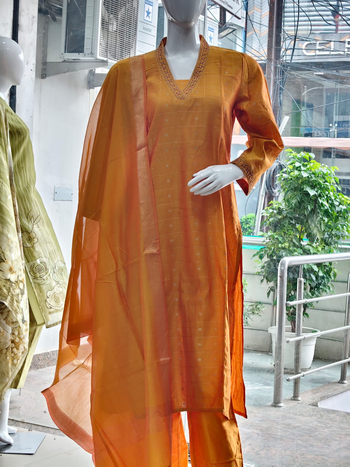 Luminous Mustard Cotton Silk Kurta Set