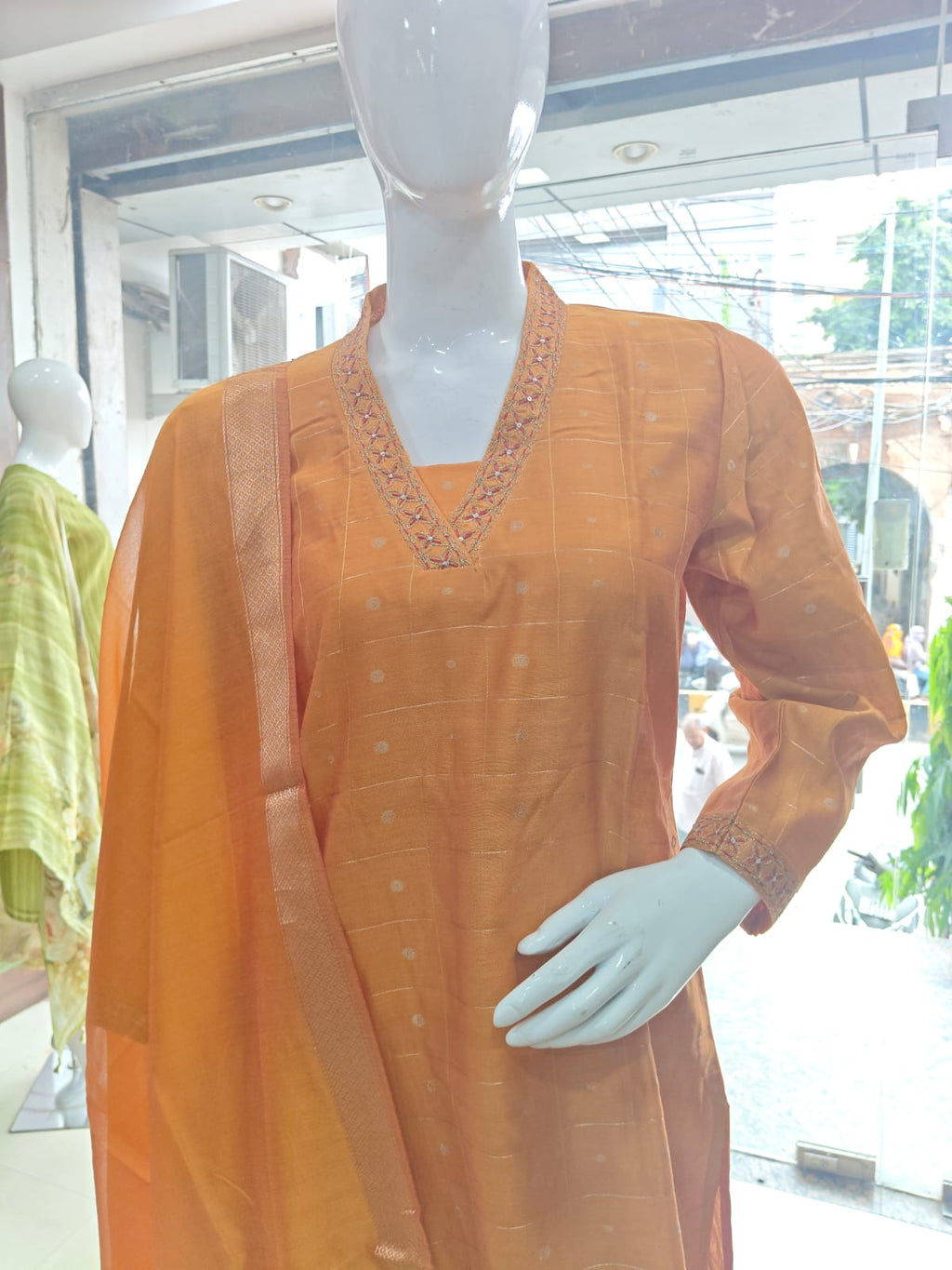 Luminous Mustard Cotton Silk Kurta Set