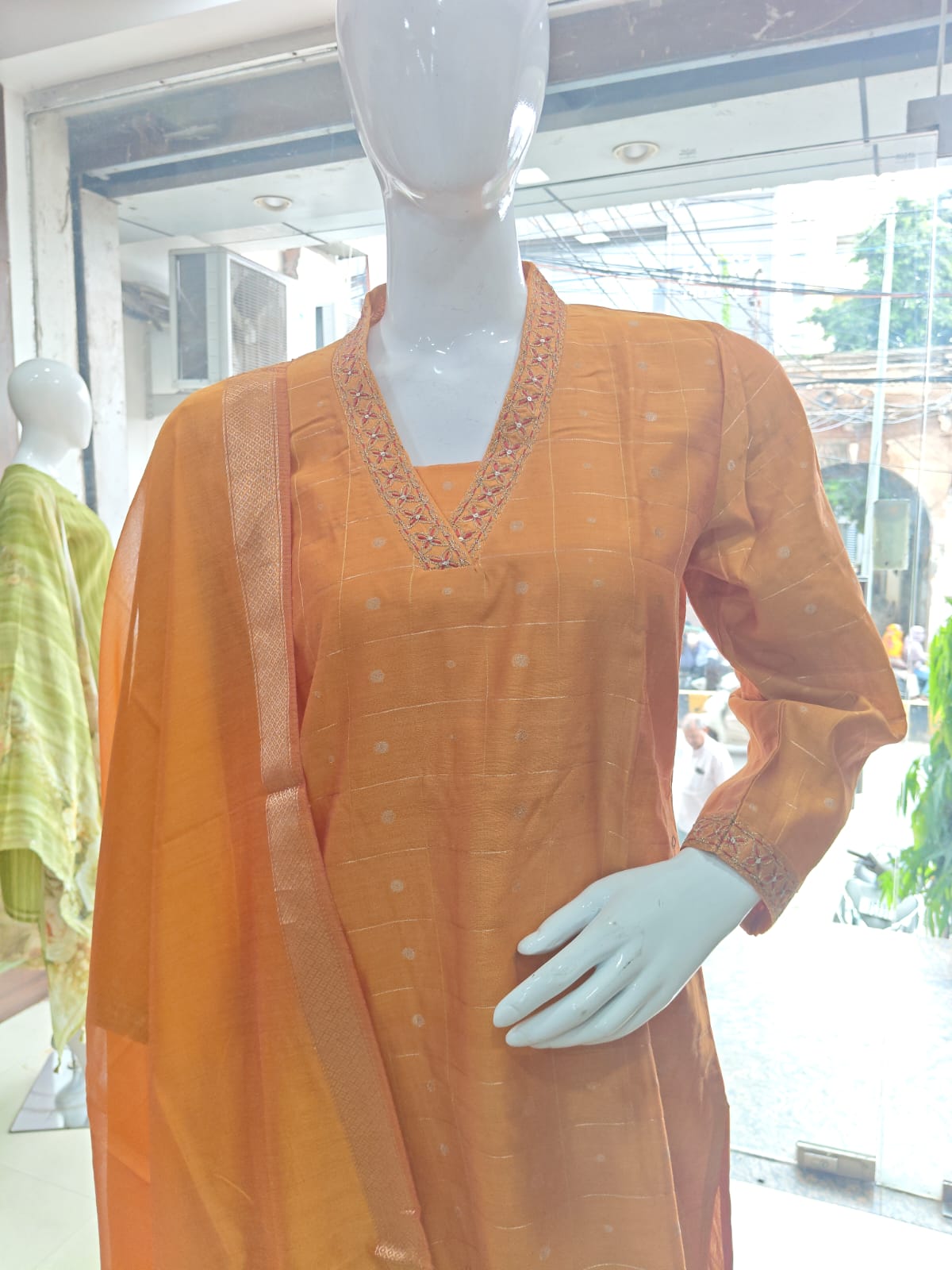 Luminous Mustard Cotton Silk Kurta Set