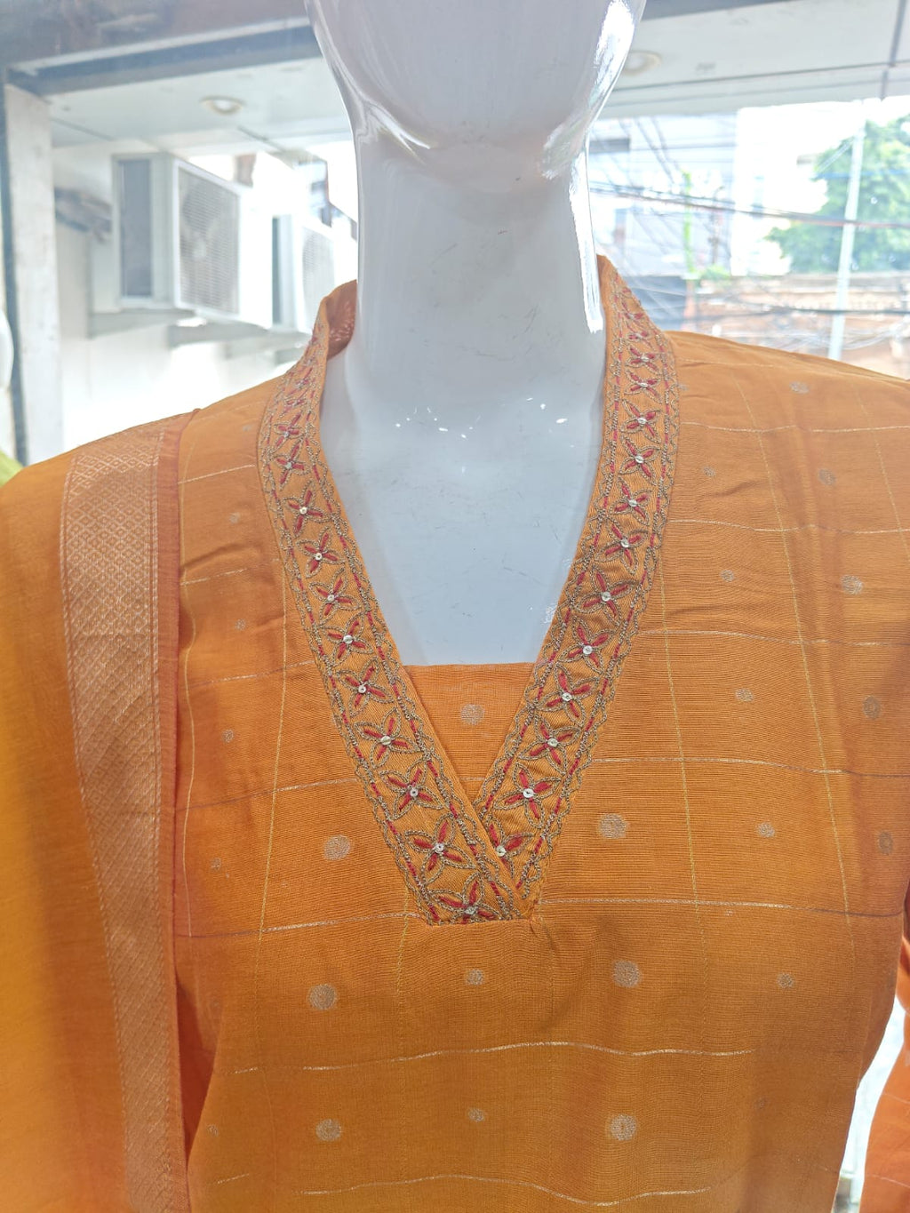 Luminous Mustard Cotton Silk Kurta Set