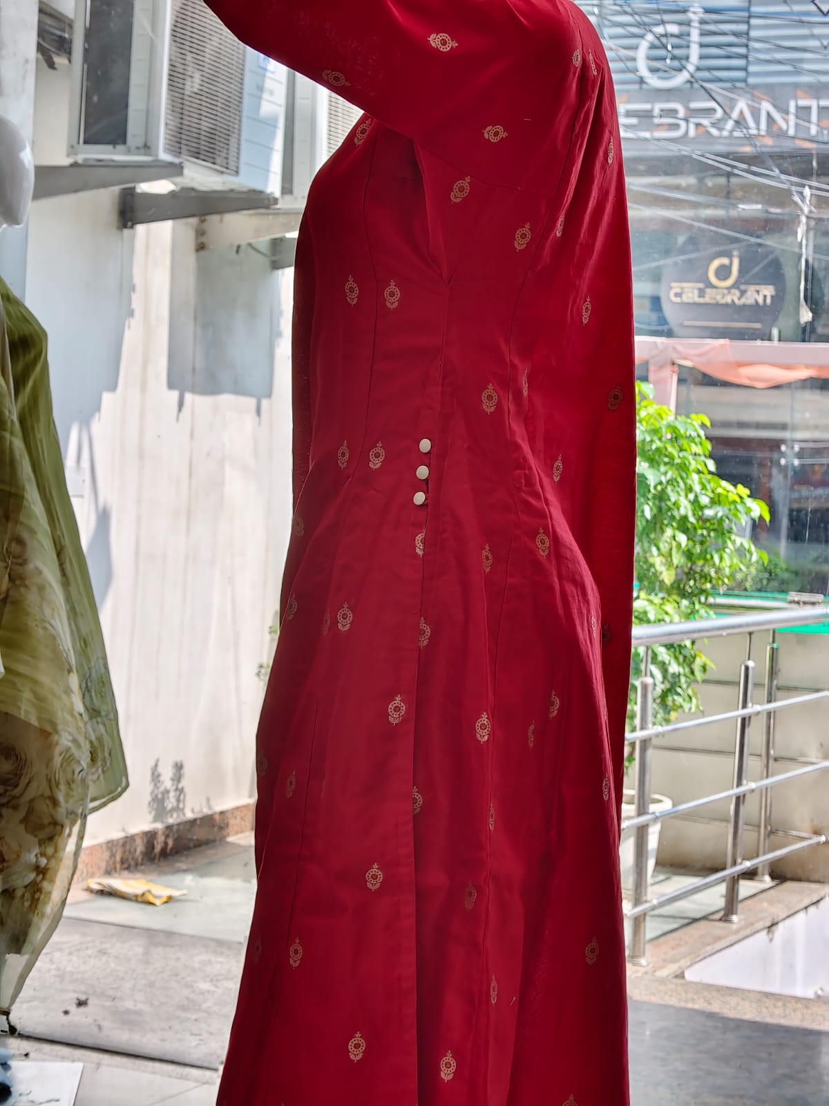 Crimson Allure Cotton Silk Kurta Set