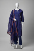 Elegant Royal Blue Cotton Silk Suit Set
