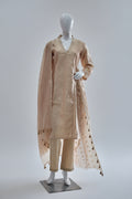 Elegance in Neutral: Chanderi Cotton Silk Kurta Set with Dupatta