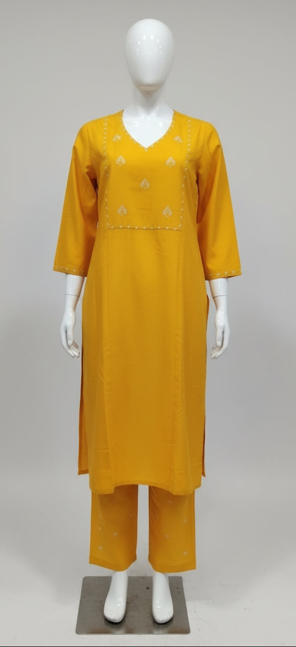 Mercerised Cotton Tanchoi Embroidery Set