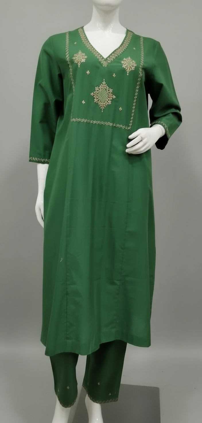 Mercerised Cotton Tanchoi Embroidery Set