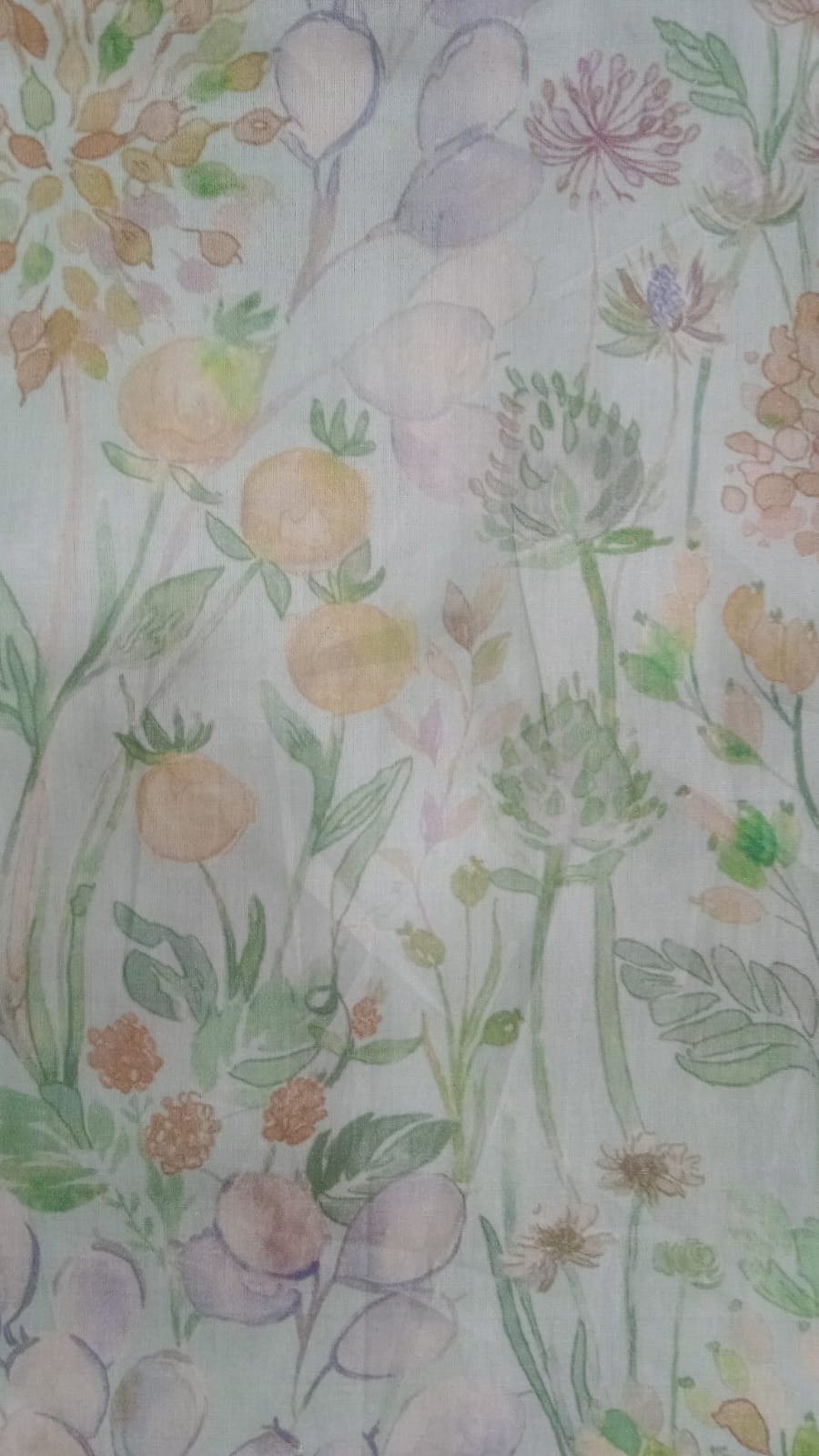 Pastel Botanical Elegance Cotton Kurta