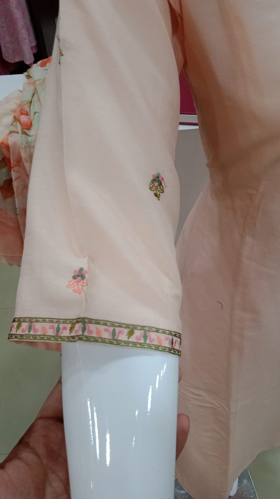 Pastel Peach Floral Salwar Suit Set