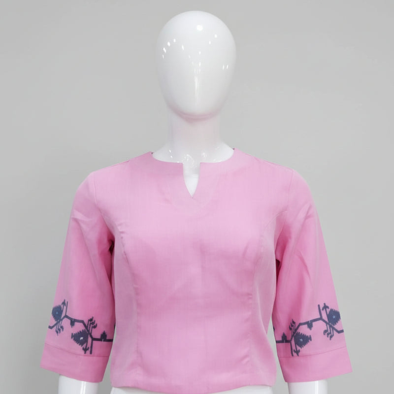 Pink V-Notch Blouse