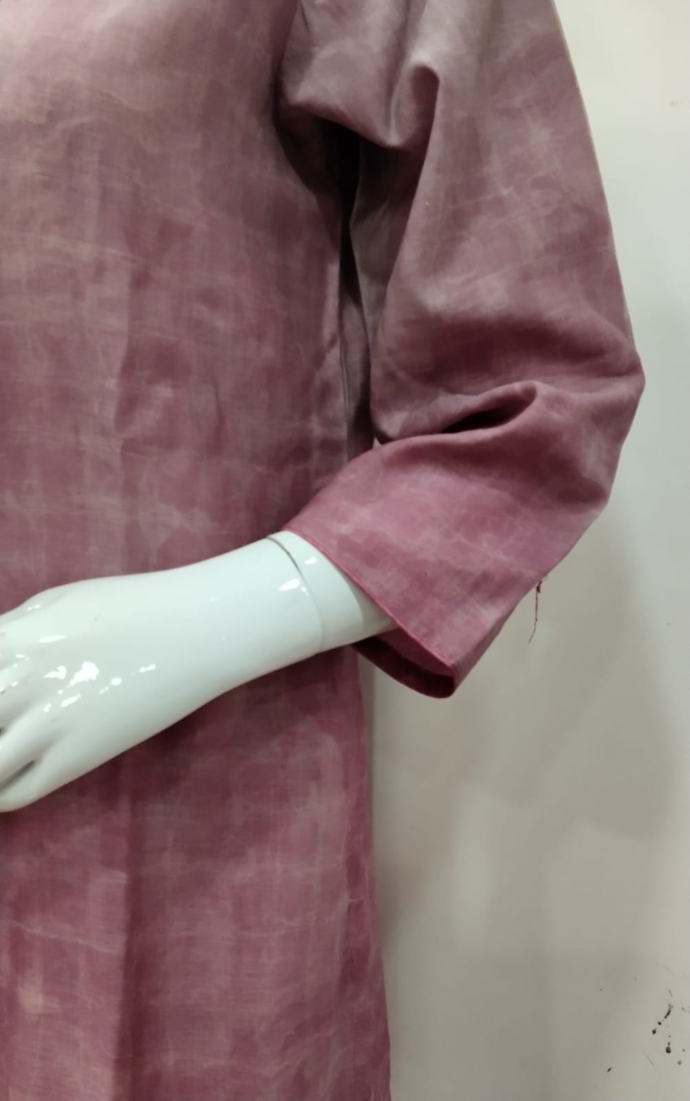 Dusty Rose & Mauve Contrast Yoke Kurta Set with Printed Organza Dupatta