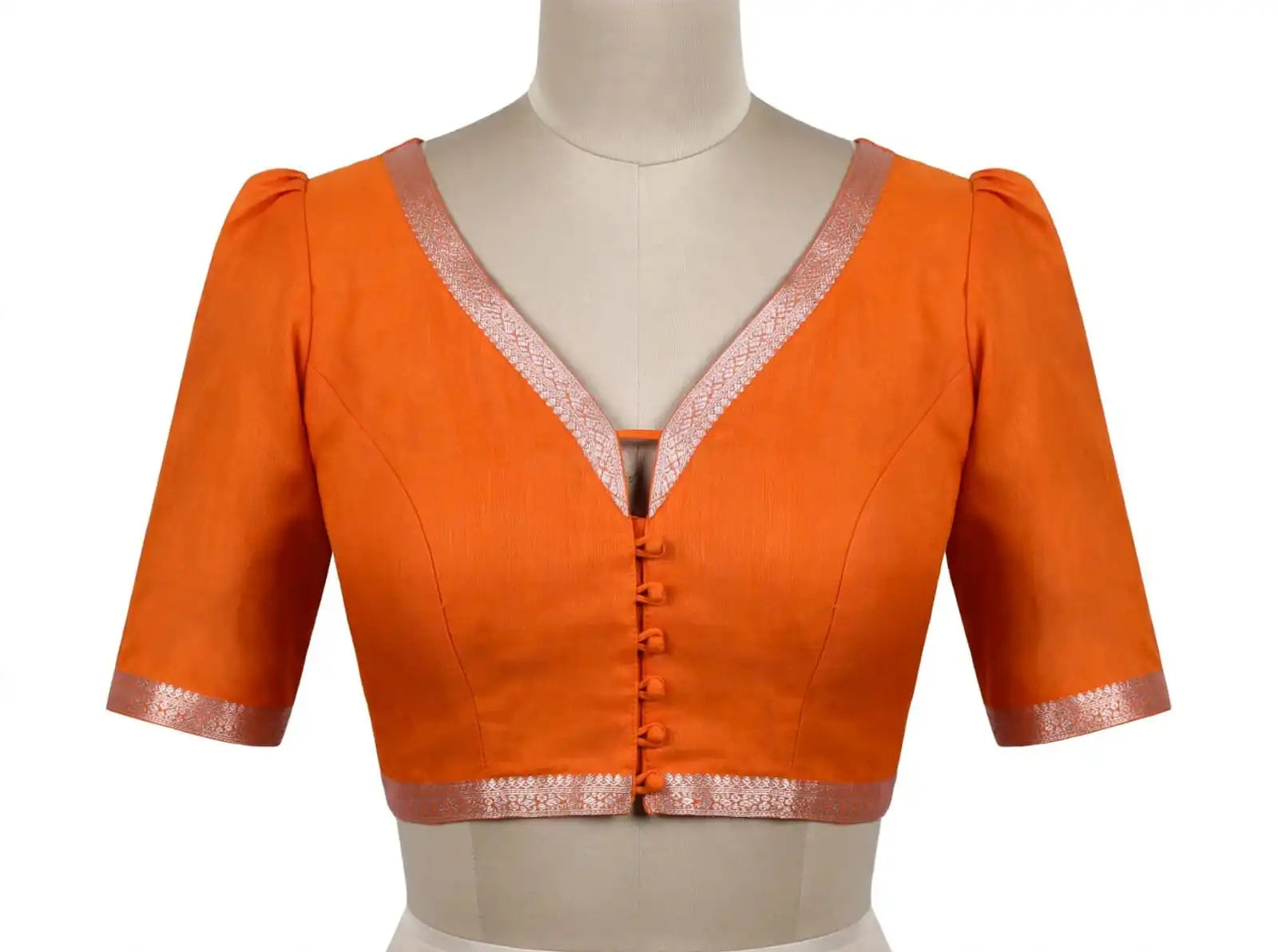 Vibrant Orange, Mustard, and Ivory Floral Cotton Silk Screen-Printed Saree with Jacquard Border