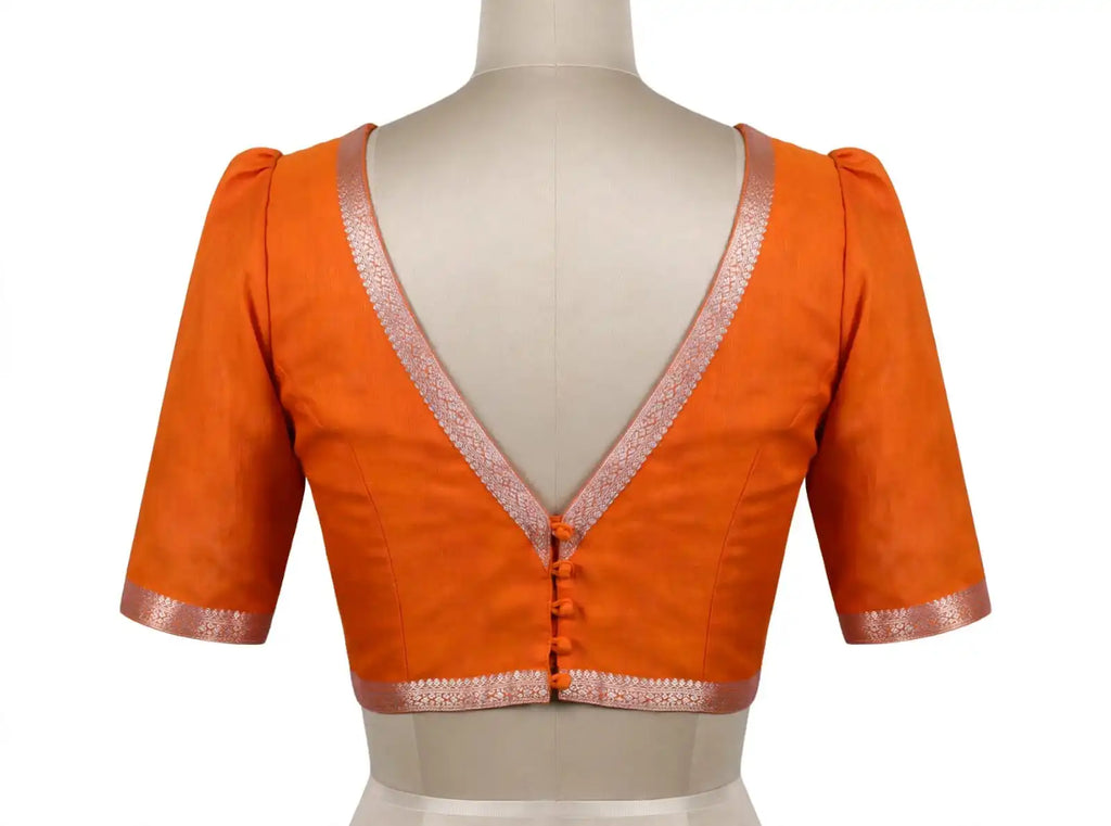 Vibrant Orange, Mustard, and Ivory Floral Cotton Silk Screen-Printed Saree with Jacquard Border