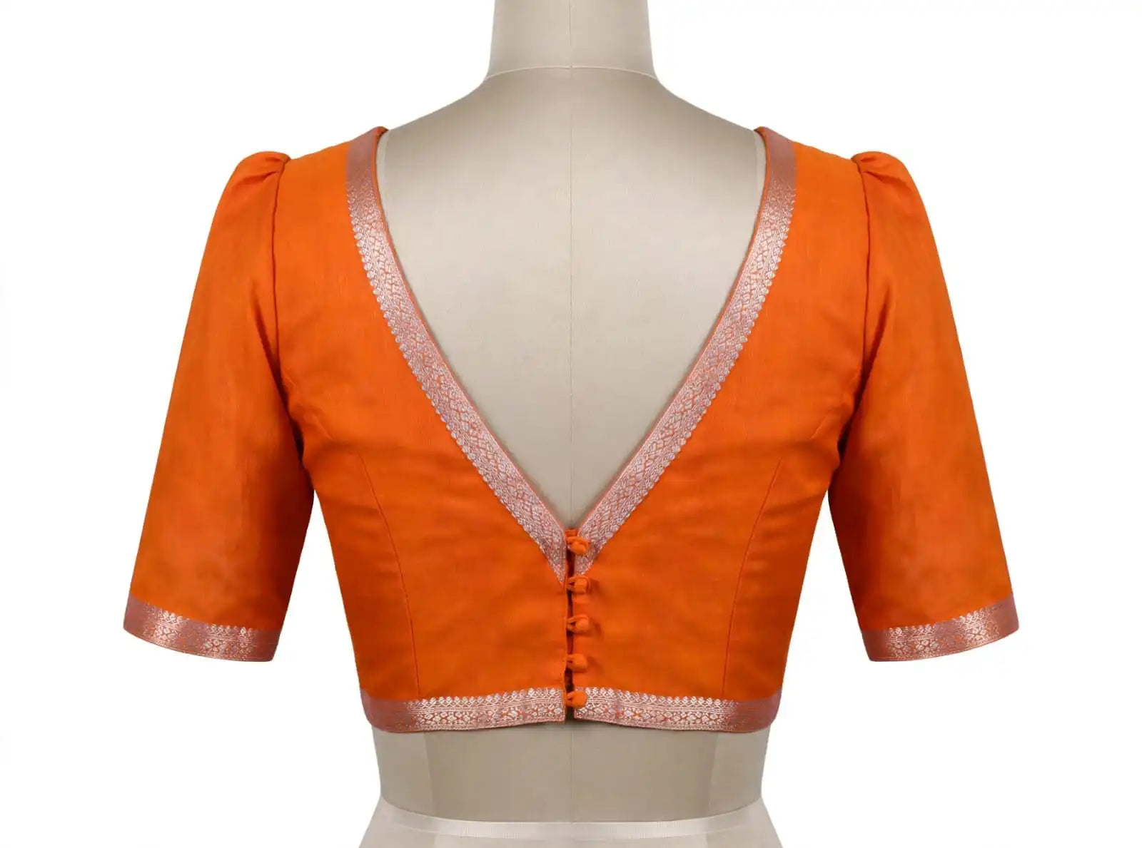 Vibrant Orange, Mustard, and Ivory Floral Cotton Silk Screen-Printed Saree with Jacquard Border