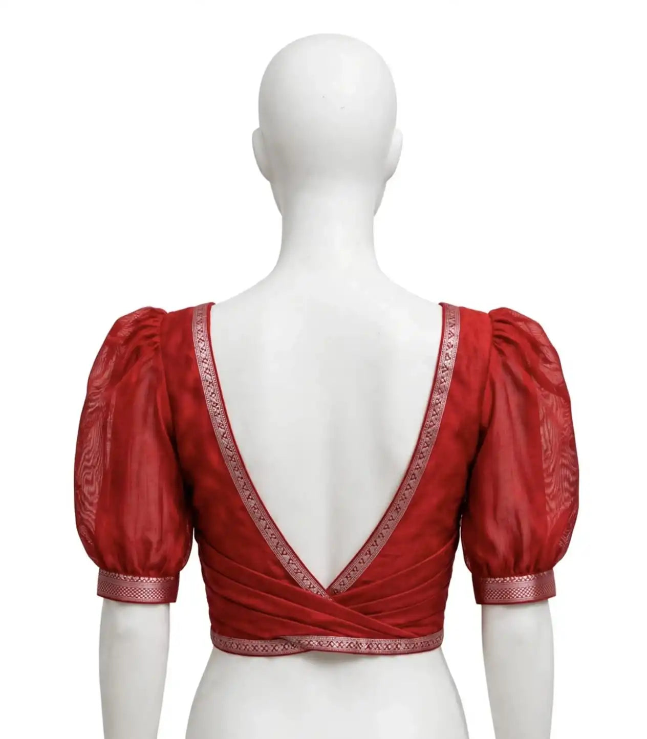 Crimson Red, Olive, and Ivory Floral Cotton Silk Screen-Printed Saree with Jacquard Border