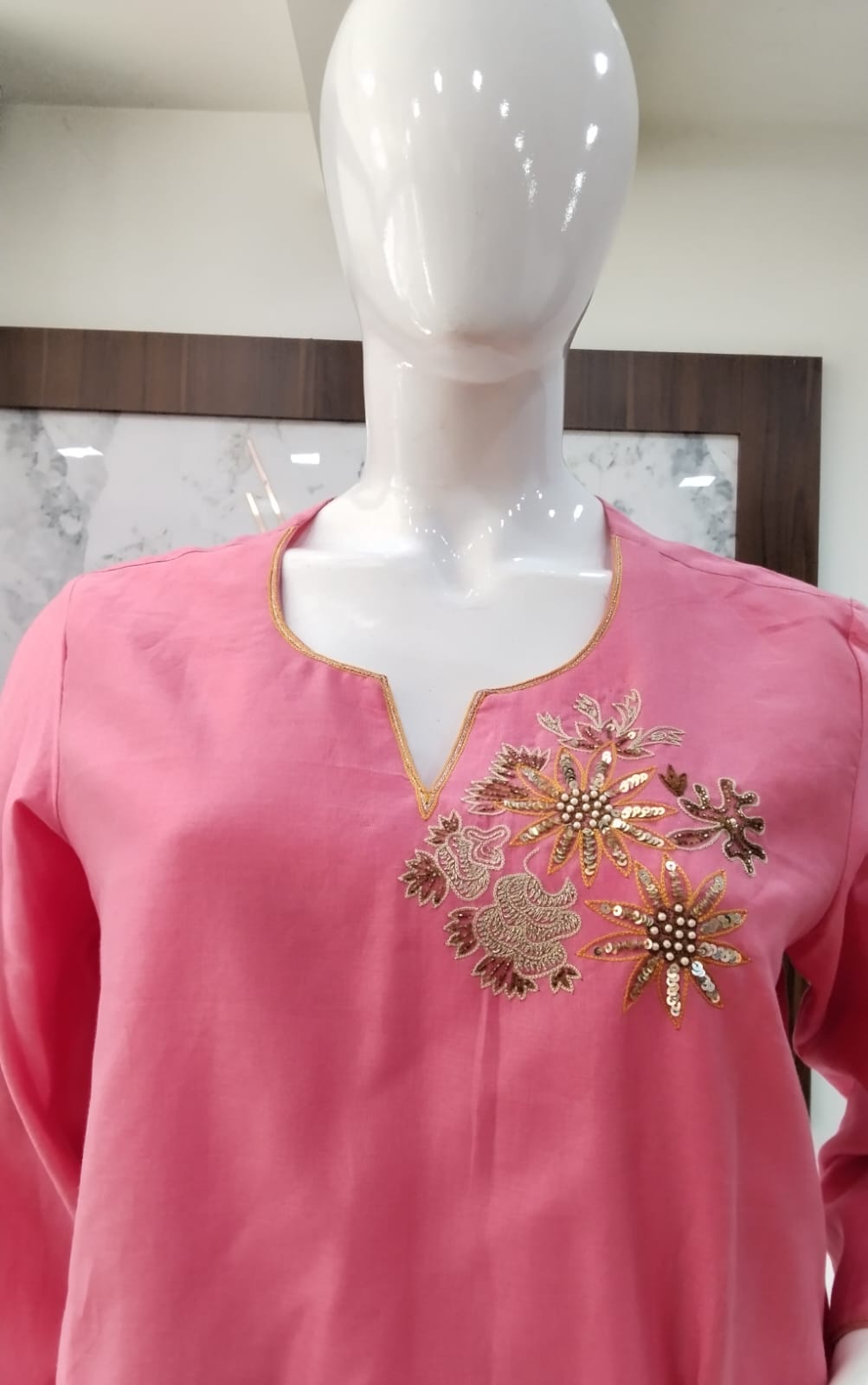 Elegant Pink Cotton Silk Kurta Set