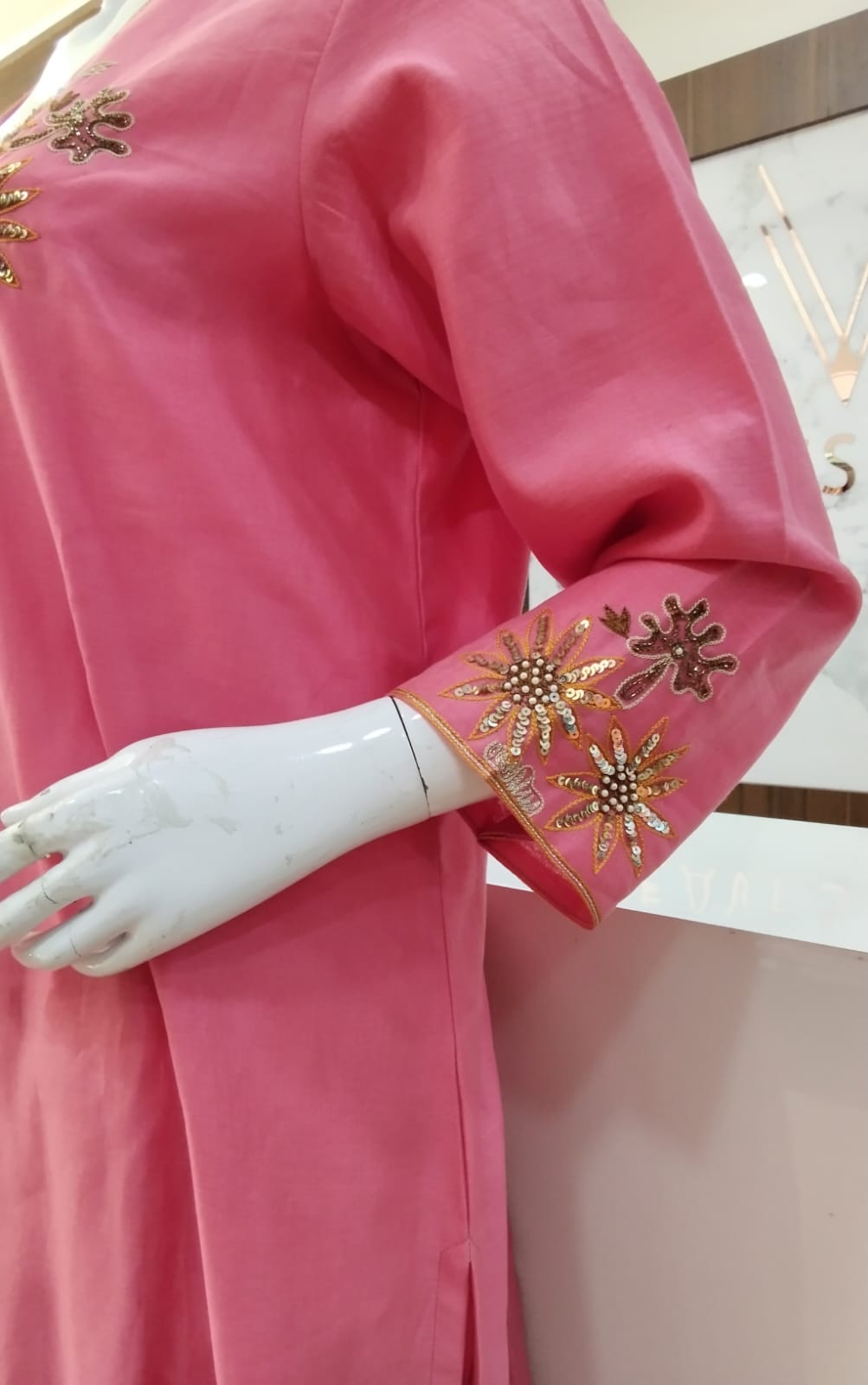 Elegant Pink Cotton Silk Kurta Set