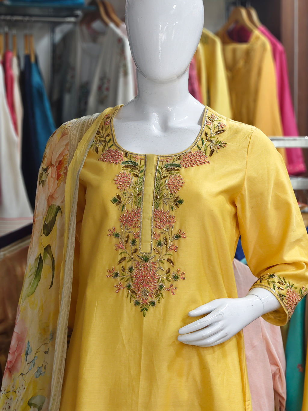 Sunshine Serenade Chanderi Suit Set