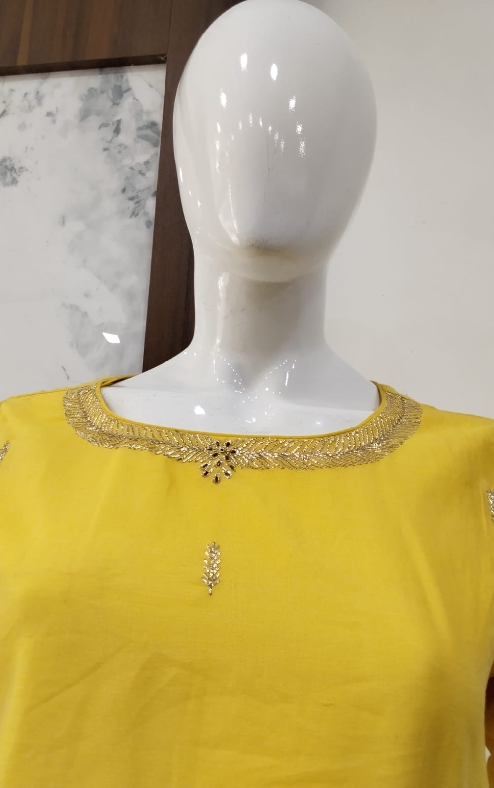 Radiant Yellow Cotton Silk Suit Set