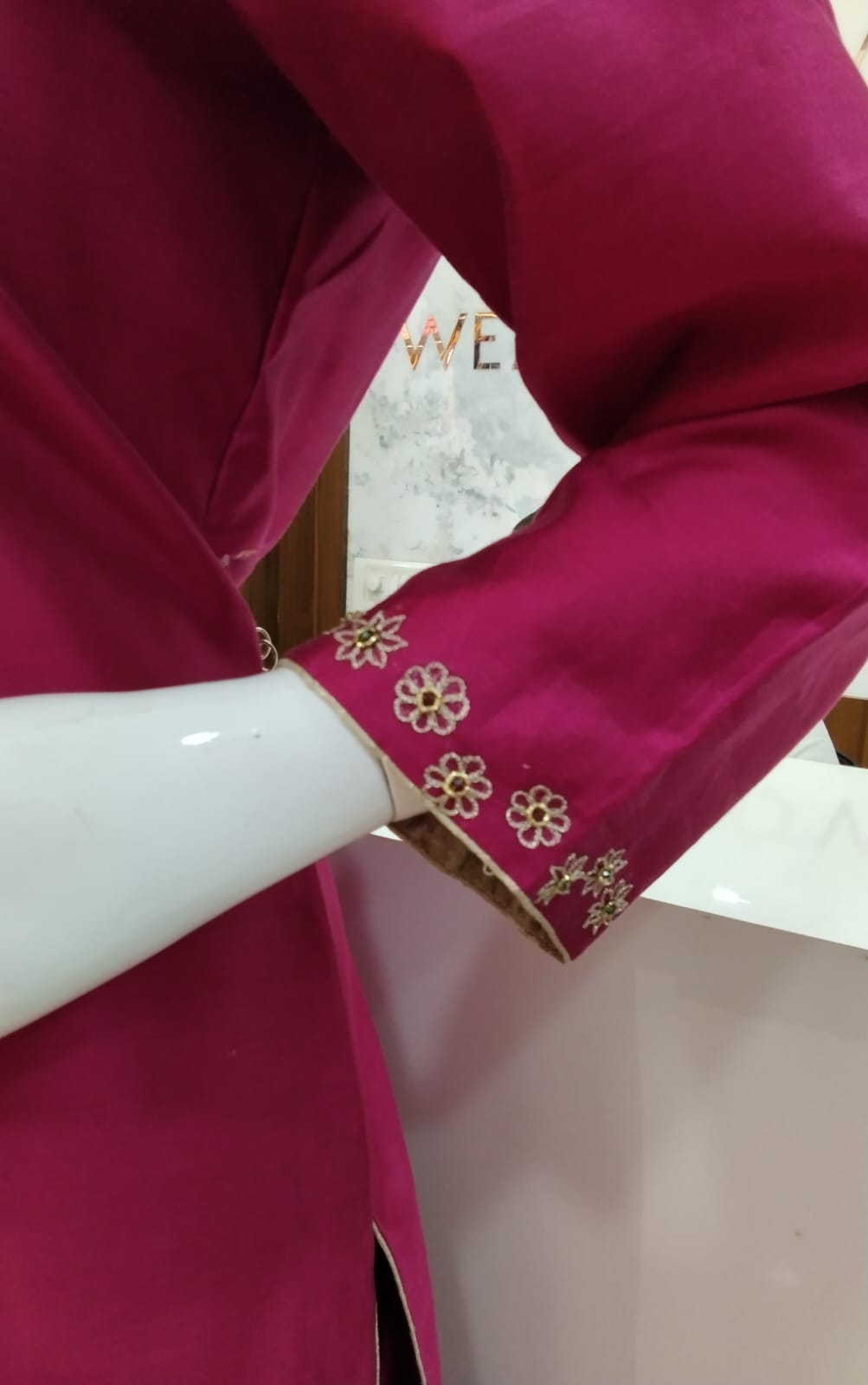 Vibrant Magenta Cotton Silk Suit Set with Organza Zari Striped Printed Dupatta