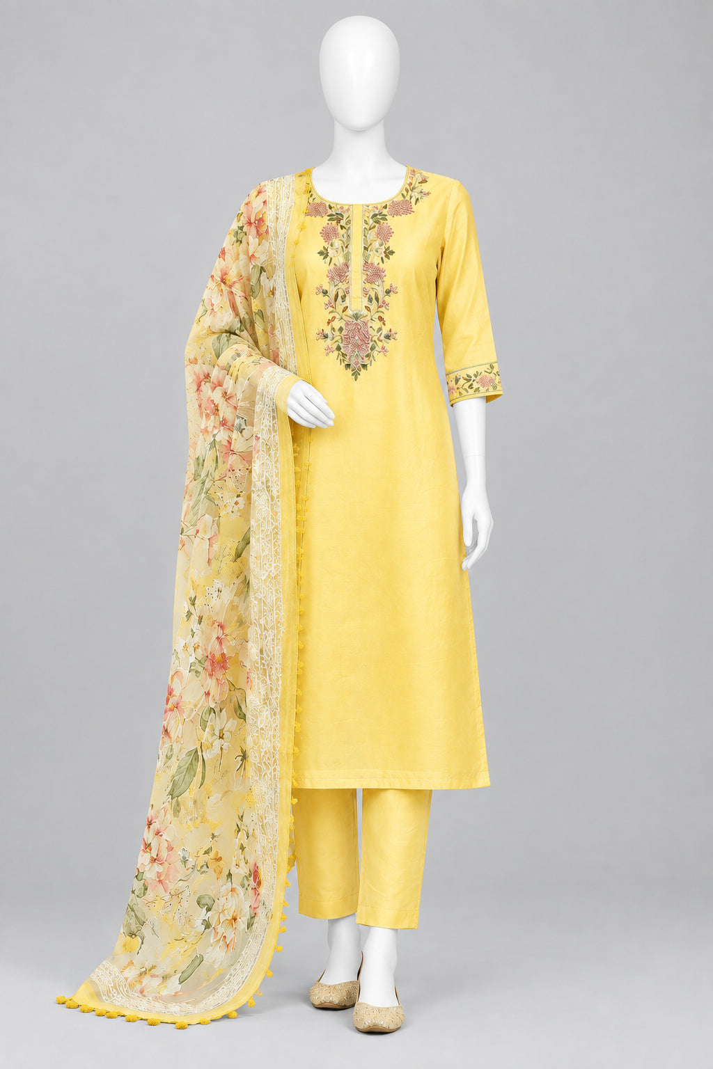 Sunshine Serenade Chanderi Suit Set