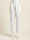 Graceful White Cotton Trousers with Pintuck Hem Detailing