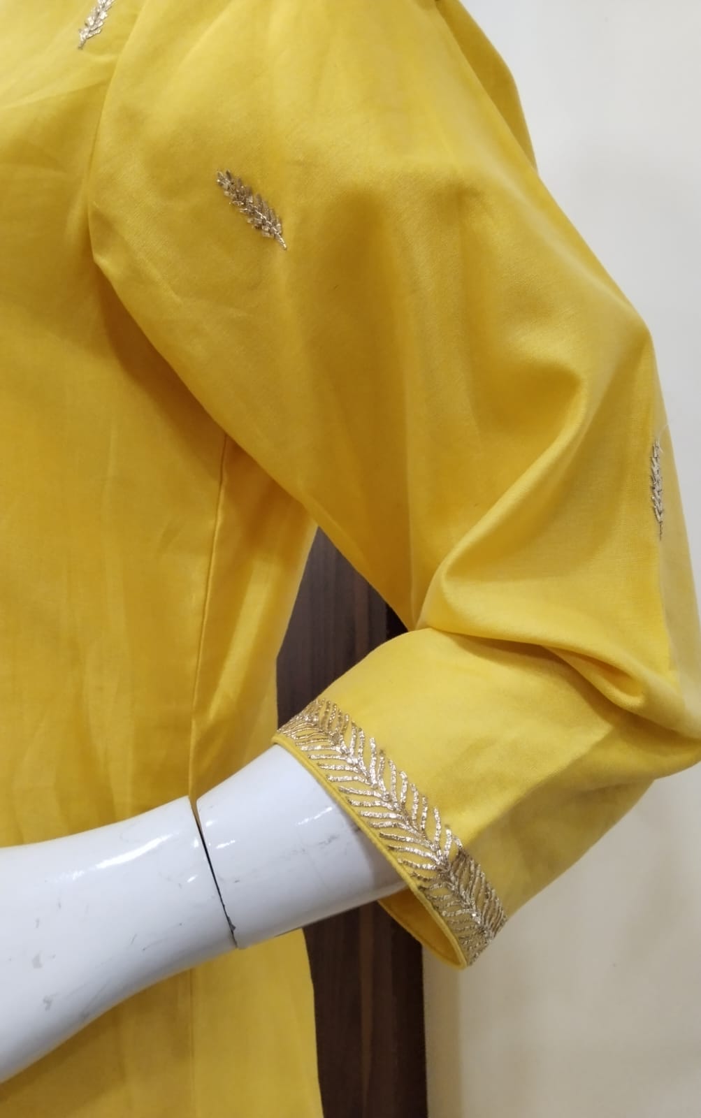 Radiant Yellow Cotton Silk Suit Set