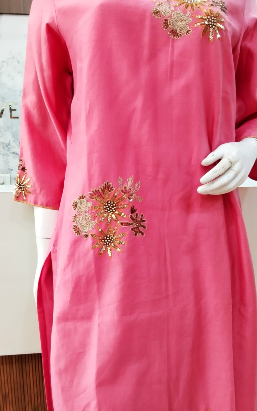 Elegant Pink Cotton Silk Kurta Set