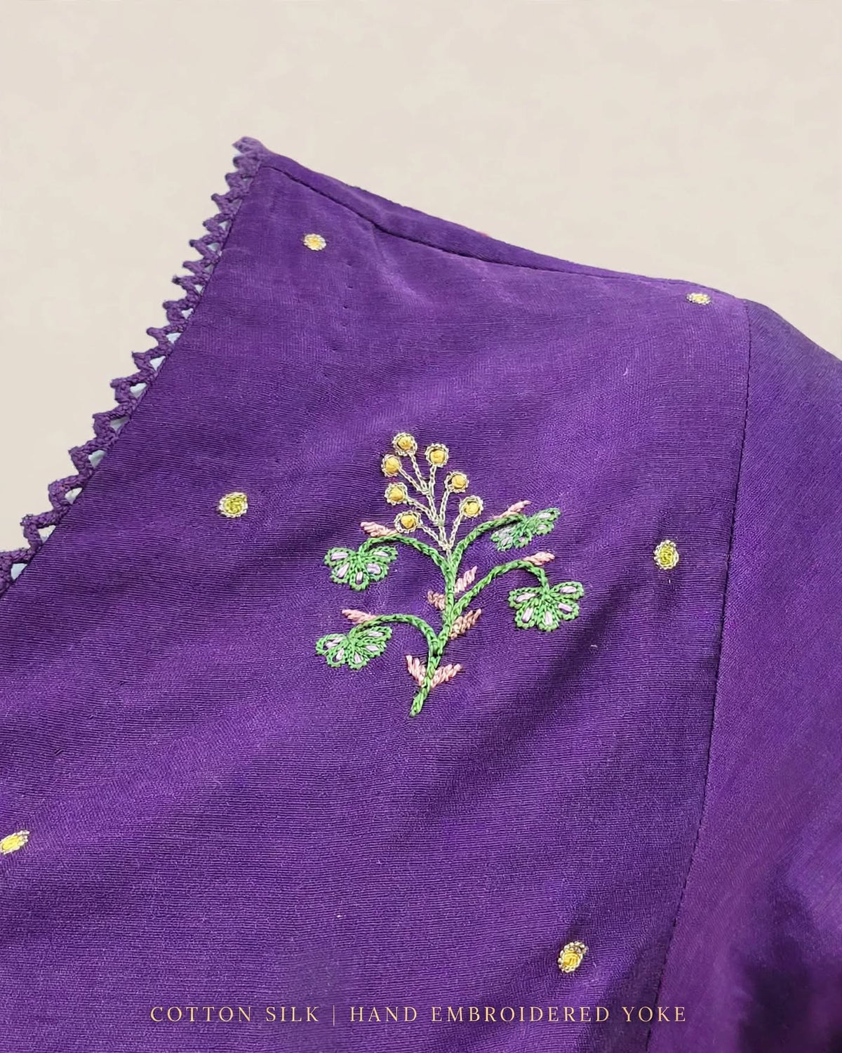 Amethyst Garden Cotton Silk Suit Set